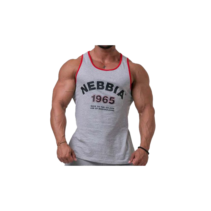 Nebbia Old-School Muscle Tank Top 193 Light Grey