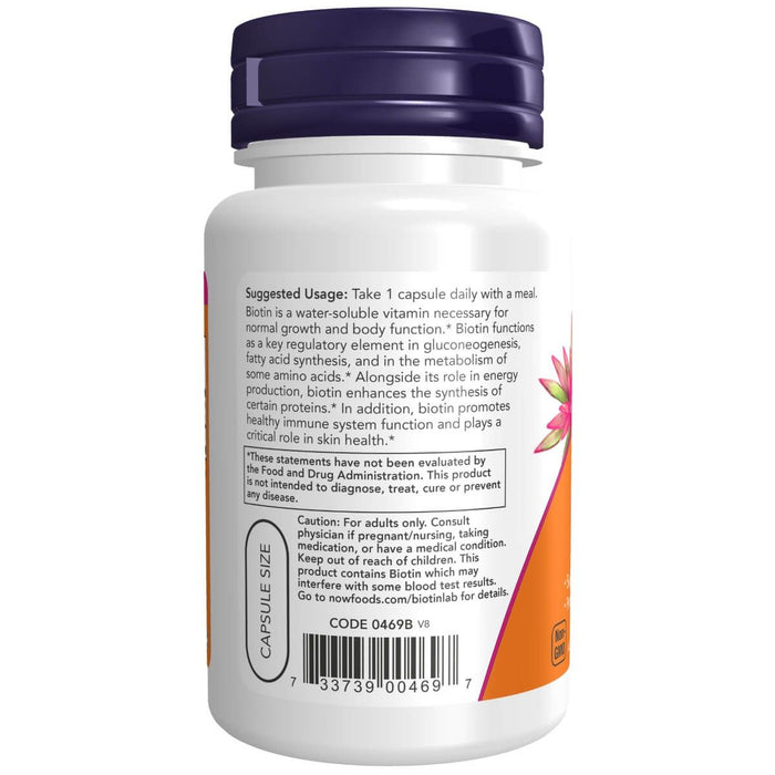 NOW Foods Biotin 1,000 mcg 100 Veg Capsules | Premium Supplements at MYSUPPLEMENTSHOP