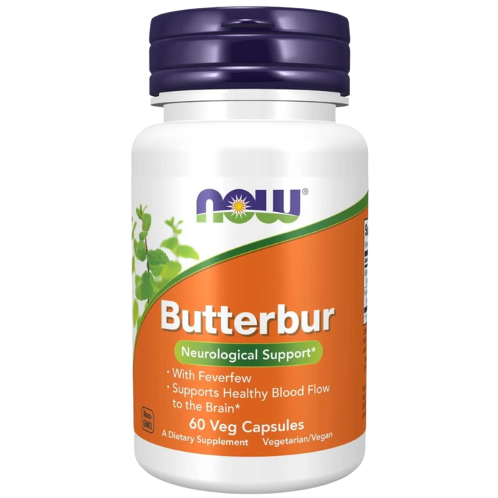 NOW Foods Butterbur with Feverfew 60 Veg Capsules