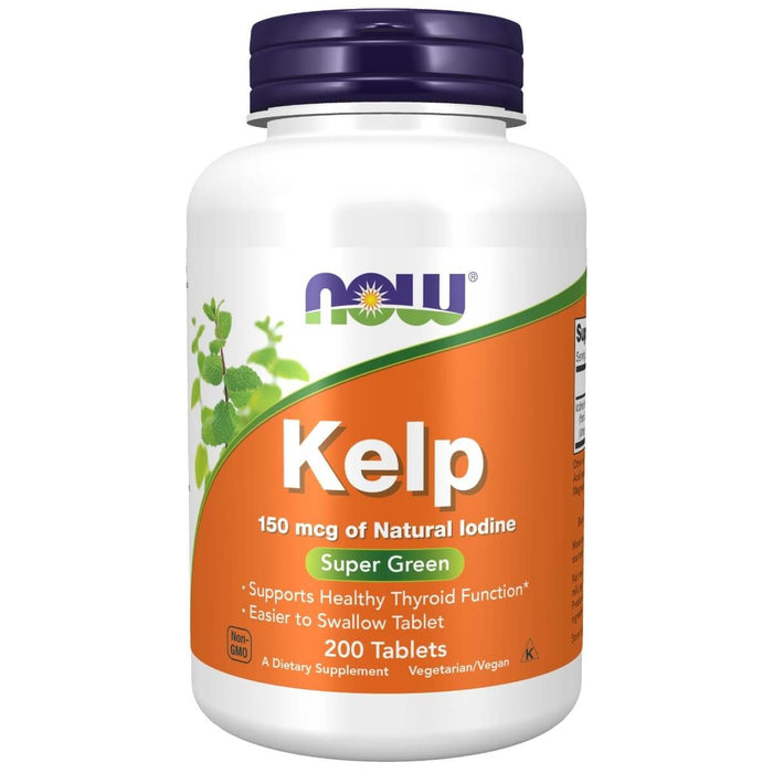 NOW Foods Kelp 150 mcg of Natural Iodine 200 Tablets - Health and Wellbeing at MySupplementShop by NOW Foods