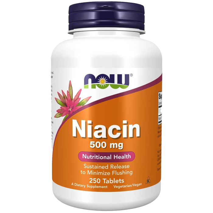 NOW Foods Niacin (Vitamin B-3) 500 mg Sustained Release 250 Tablets