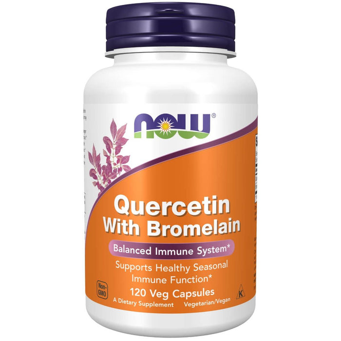 NOW Foods Quercetin with Bromelain 120 Veg Capsules - Health and Wellbeing at MySupplementShop by NOW Foods