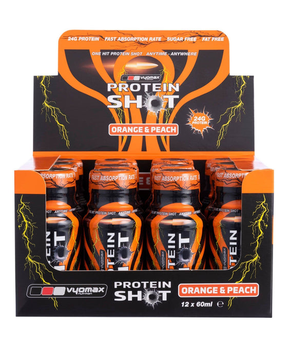 Vyomax Protein Shots 12 x 60ml - Orange Peach - Protein Shot at MySupplementShop by Vyomax Nutrition