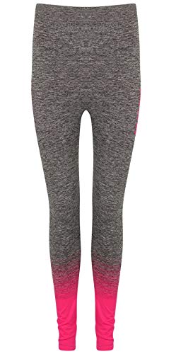 Gold's Gym UK Women's GGLPNT133 Gradient Ombre Training Workout Seamless High Waist Legging Pink/Charcoal Marl M/L | High-Quality Leggings | MySupplementShop.co.uk