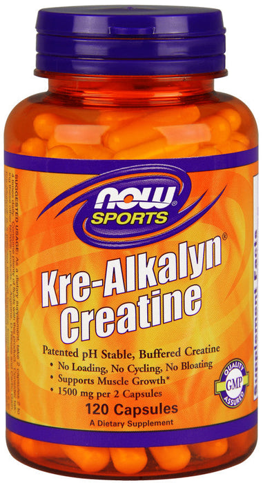 NOW Foods Kre-Alkalyn Creatine 120 Capsules - Creatine Capsules at MySupplementShop by NOW Foods