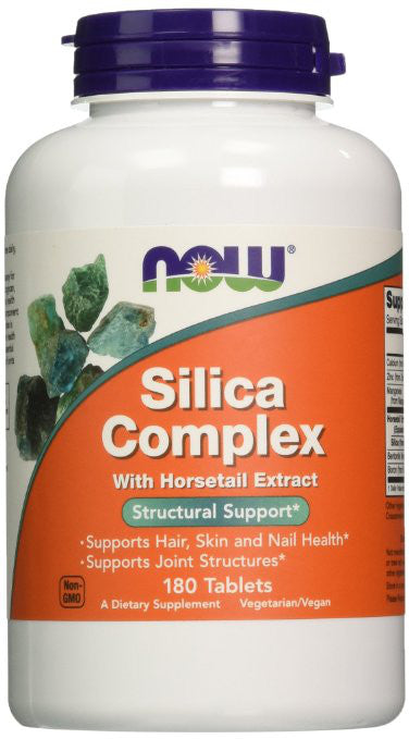 NOW Foods Silica Complex with Horsetail Extract - 180 tablets | High-Quality Joint Support | MySupplementShop.co.uk