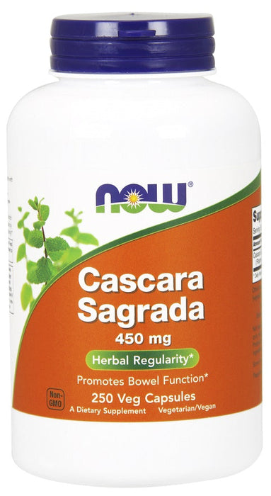 NOW Foods Cascara Sagrada, 450mg - 250 vcaps - Health and Wellbeing at MySupplementShop by NOW Foods