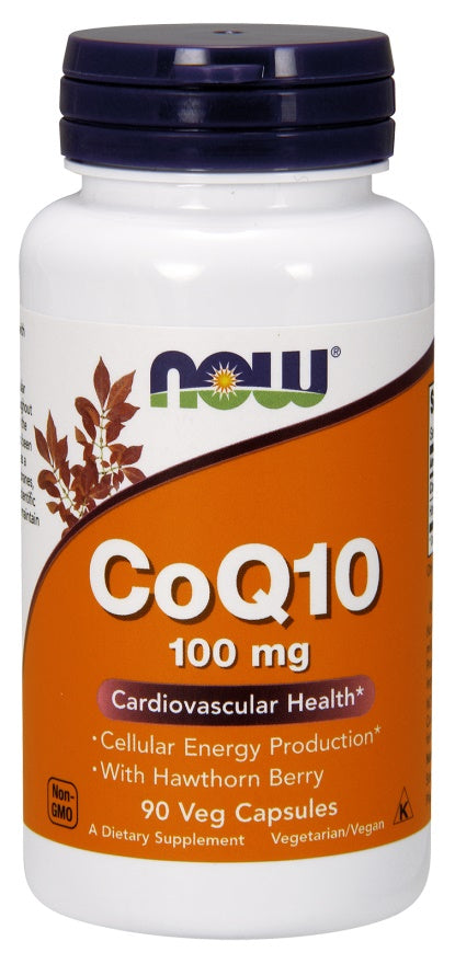 NOW Foods CoQ10 with Hawthorn Berry, 100mg - 90 vcaps | High-Quality Health and Wellbeing | MySupplementShop.co.uk