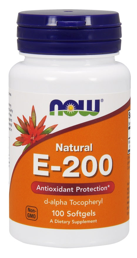 NOW Foods Vitamin E-200, Natural - 100 softgels | High-Quality Vitamins & Minerals | MySupplementShop.co.uk