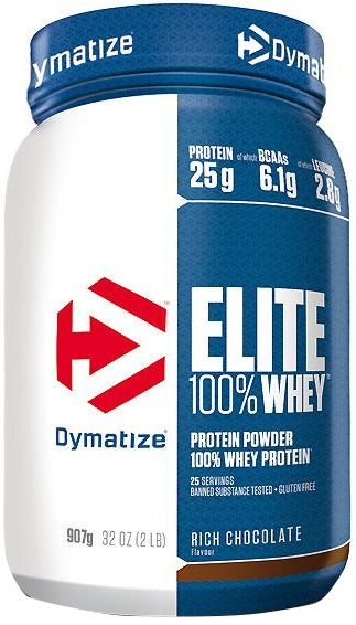 Dymatize Elite 100% Whey Protein, Rich Chocolate - 907 grams | High-Quality Protein | MySupplementShop.co.uk