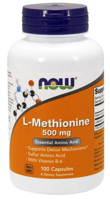 NOW Foods L-Methionine, 500mg - 100 caps - Amino Acids and BCAAs at MySupplementShop by NOW Foods