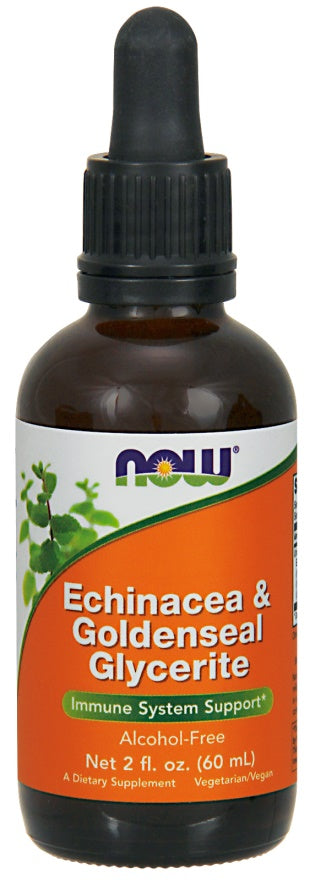 NOW Foods Echinacea & Goldenseal Glycerite - 60 ml. | High-Quality Health and Wellbeing | MySupplementShop.co.uk