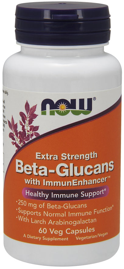 NOW Foods Beta-Glucans with ImmunEnhancer, Extra Strength - 60 vcaps - Health and Wellbeing at MySupplementShop by NOW Foods