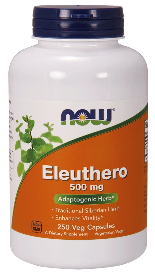 NOW Foods Eleuthero, 500mg - 250 vcaps | High-Quality Health and Wellbeing | MySupplementShop.co.uk