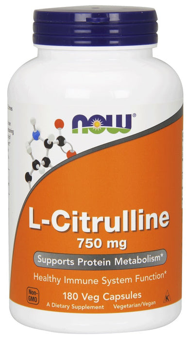 NOW Foods L-Citrulline, 750mg - 180 vcaps - Amino Acids and BCAAs at MySupplementShop by NOW Foods