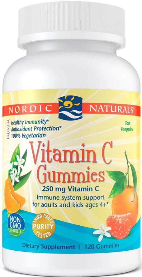 Nordic Naturals Vitamin C Gummies, 250mg Tangerine - 120 gummies - Vitamins & Minerals at MySupplementShop by Nordic Naturals