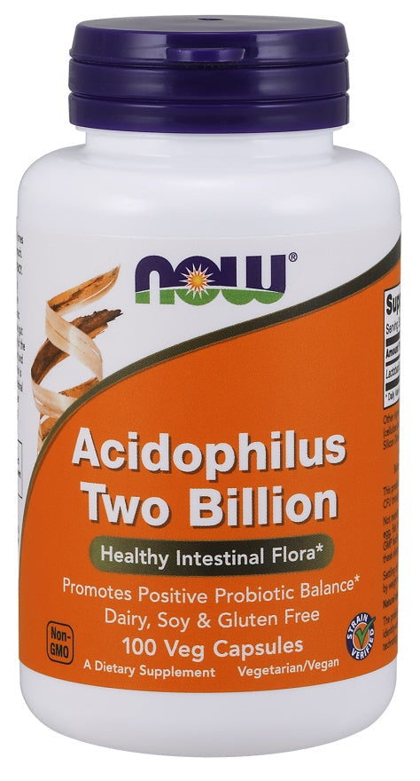 NOW Foods Acidophilus Two Billion - 100 vcaps | High-Quality Health and Wellbeing | MySupplementShop.co.uk