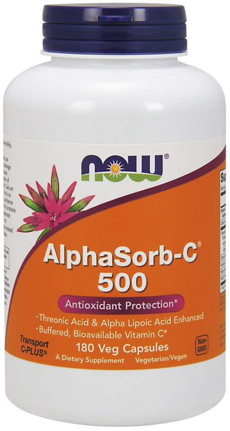 NOW Foods AlphaSorb-C, 500mg - 180 vcaps - Health and Wellbeing at MySupplementShop by NOW Foods