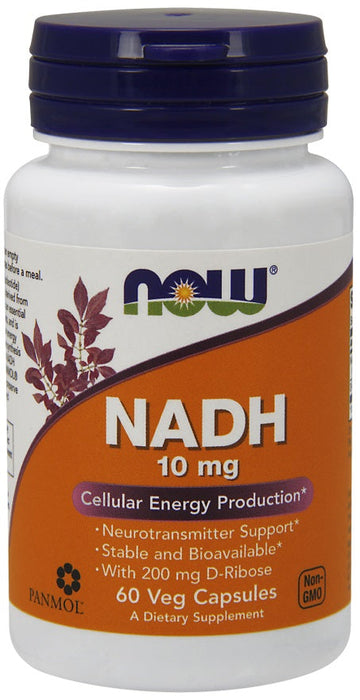 NOW Foods NADH, 10mg - 60 vcaps - Health and Wellbeing at MySupplementShop by NOW Foods