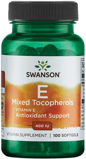 Swanson Vitamin E Mixed Tocopherols, 400 IU - 100 softgels | High-Quality Vitamins & Minerals | MySupplementShop.co.uk