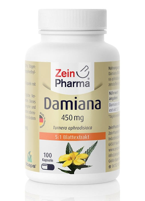 Zein Pharma Damiana, 450mg - 100 caps - Health and Wellbeing at MySupplementShop by Zein Pharma