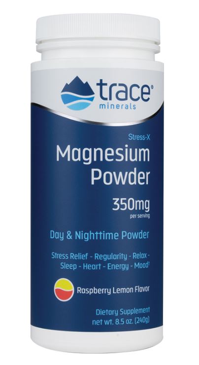 Trace Minerals Stress-X Magnesium Powder, Raspberry Lemon - 240g | High-Quality Sports Supplements | MySupplementShop.co.uk