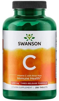 Swanson Vitamin C with Rose Hips Extract - Timed-Release, 1000mg - 250 tabs - Vitamins & Minerals at MySupplementShop by Swanson