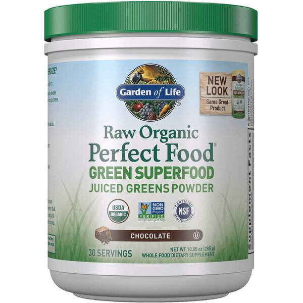 Garden of Life Raw Organic Perfect Food Green Superfood, Chocolate - 285g | High-Quality Minerals | MySupplementShop.co.uk