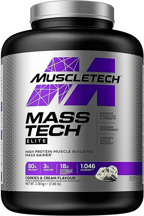 MuscleTech Mass-Tech Elite, Cookies & Cream - 3180 grams - Default Title - Weight Gainers & Carbs at MySupplementShop by Muscletech