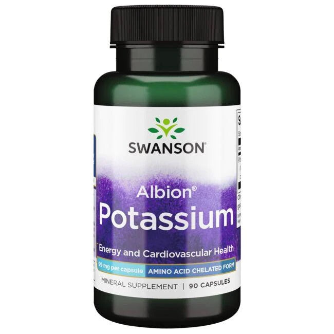 Swanson Albion Potassium, 99mg - 90 caps | High-Quality Vitamins & Minerals | MySupplementShop.co.uk