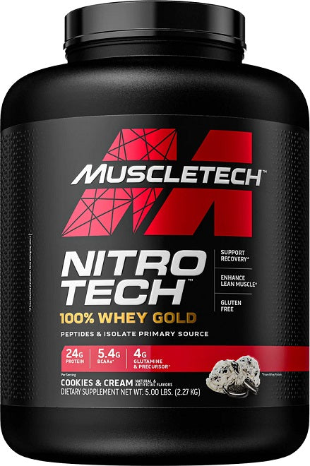 MuscleTech Nitro-Tech 100% Whey Gold, Cookies & Cream - 2270 grams (EAN 631656710489) - Default Title - Protein at MySupplementShop by MuscleTech