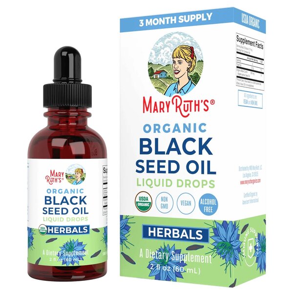 MaryRuth Organics Organic Black Seed Oil Liquid Drops - 60 ml. | High-Quality Health and Wellbeing | MySupplementShop.co.uk