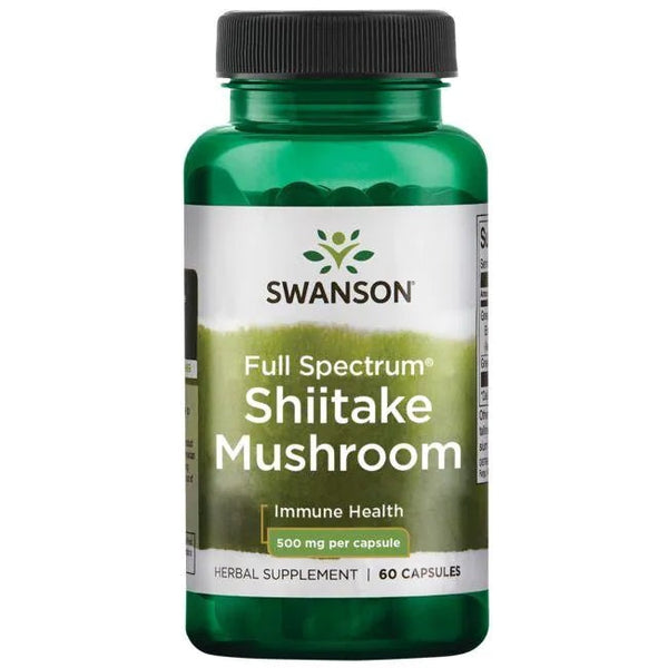 Swanson Full Spectrum Shiitake Mushroom, 500mg - 60 caps | High-Quality Health and Wellbeing | MySupplementShop.co.uk