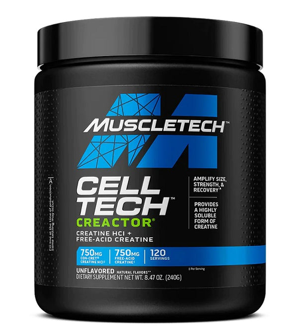 MuscleTech Cell Tech Creactor, Unflavoured - 240 grams | High-Quality Creatine Supplements | MySupplementShop.co.uk