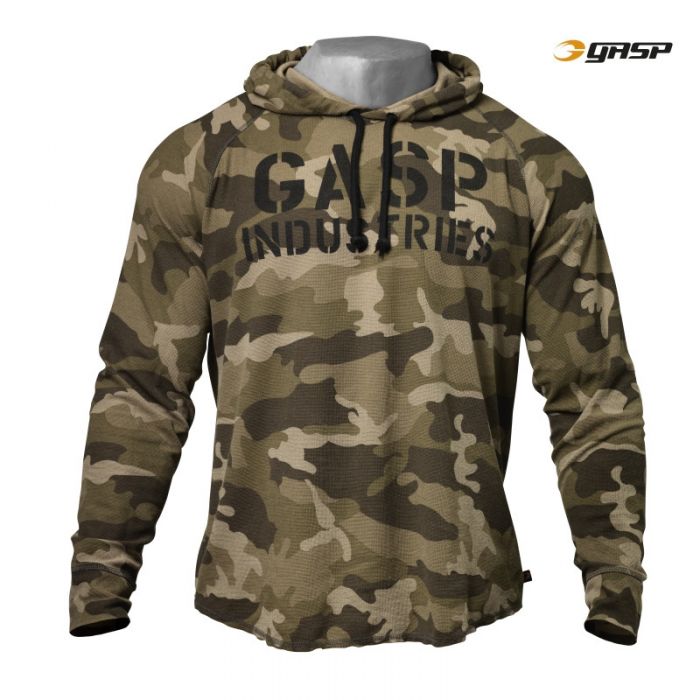 GASP Thermal LS Hoodie - Green Camo